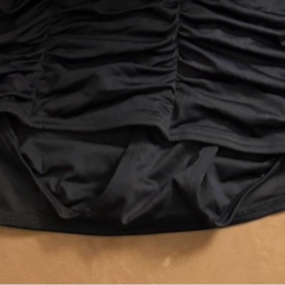 DKNY Black Halter One-Piece Tummy Control Swim Dress - Size 12 - Picture 4 of 5